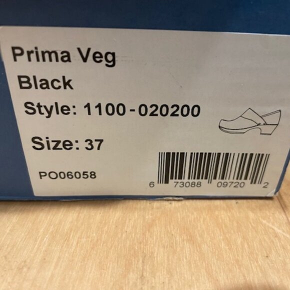 Dansko Prima Veg Women's Size 37 Black Leather Clog 1100020200 - Picture 5 of 5